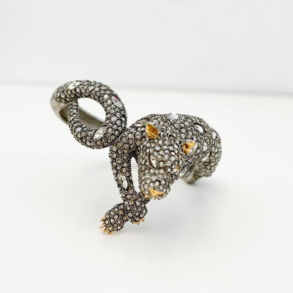 ALEXIS BITTAR Elements Moonlight Crystal Panther Bracelet Gunmetal - Picture 2 of 12